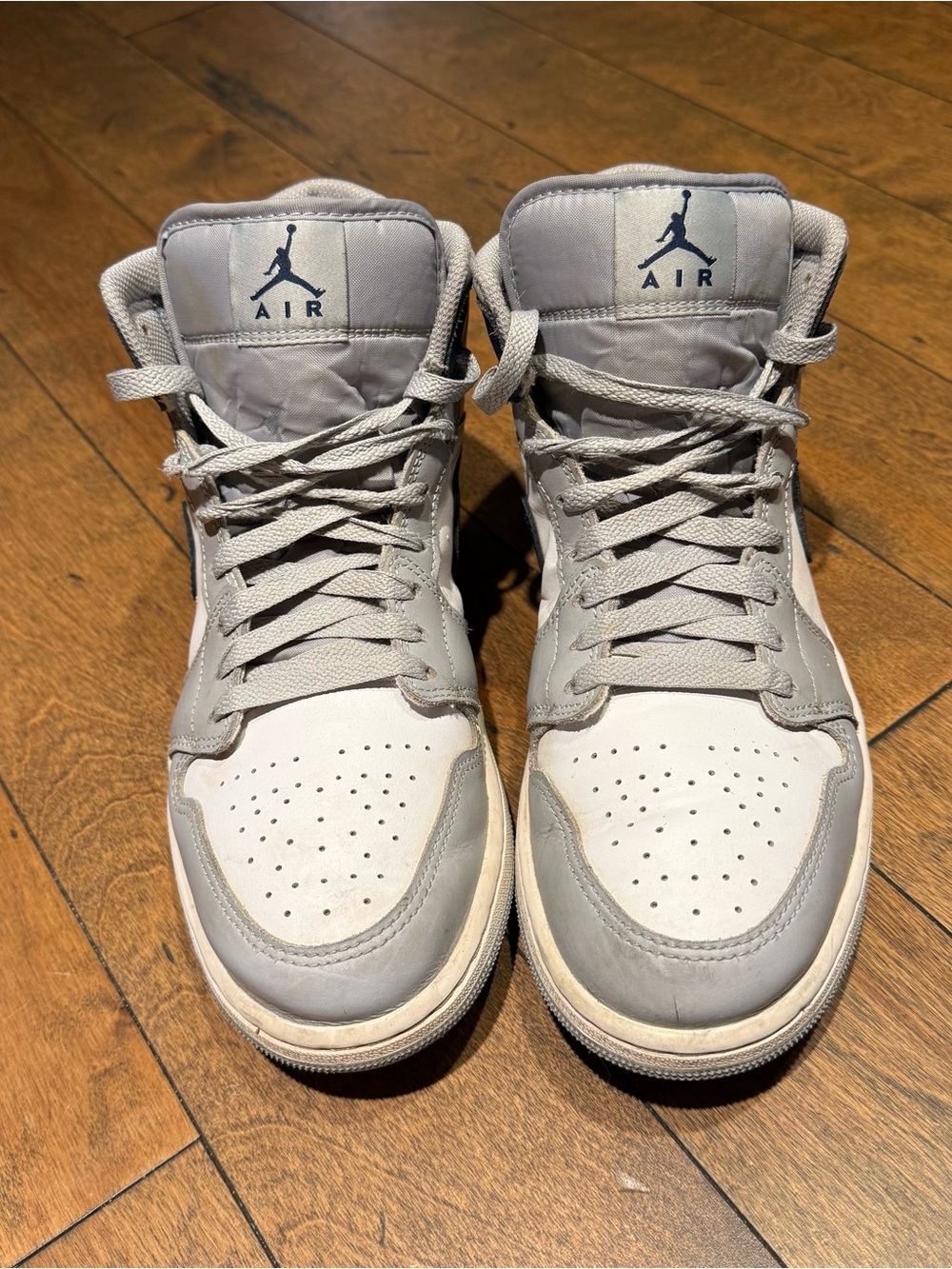 Men’s Size 10 - Air Jordan 1 Mid Wolf Grey Midnight Navy